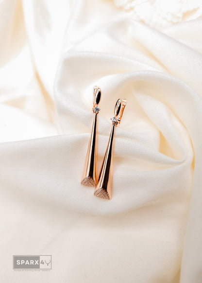 ROSE GOLD CRYSTAL DROP EARRINGS