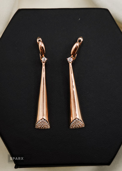 ROSE GOLD CRYSTAL DROP EARRINGS