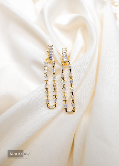 GOLD AND DIAMOND LADDER EARRINGS