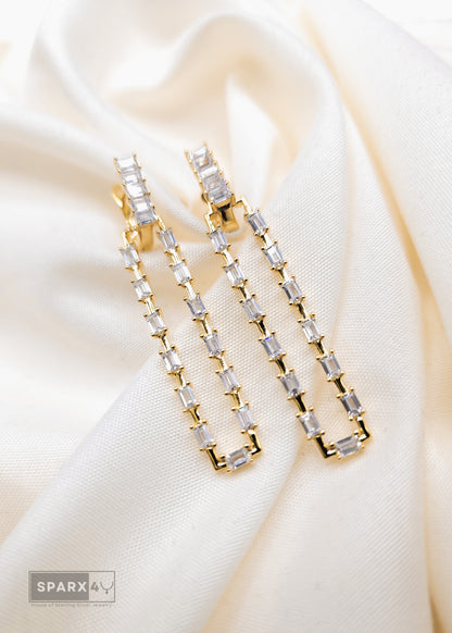 GOLD AND DIAMOND LADDER EARRINGS