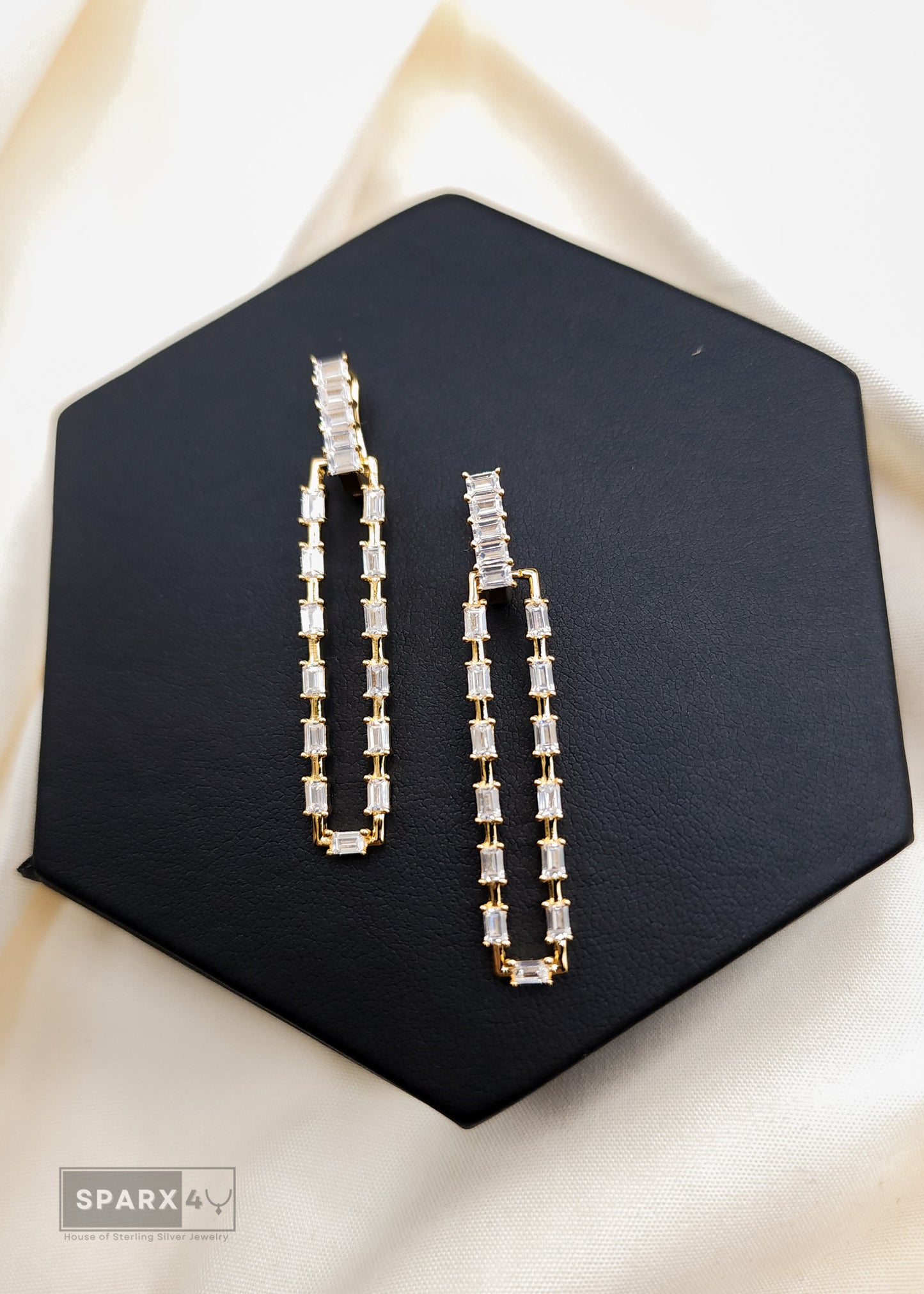 GOLD AND DIAMOND LADDER EARRINGS