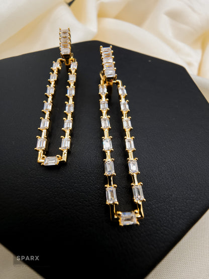 GOLD AND DIAMOND LADDER EARRINGS