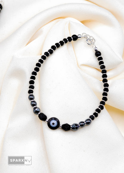 EVIL EYE BLACK BEADS BRACELET