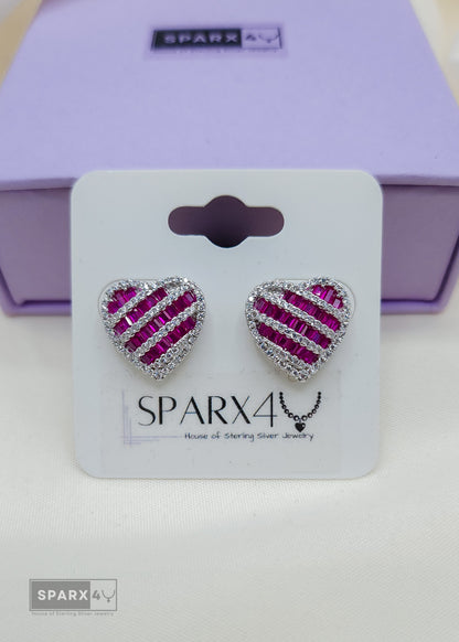 DIAMOND HEART STUD EARRINGS