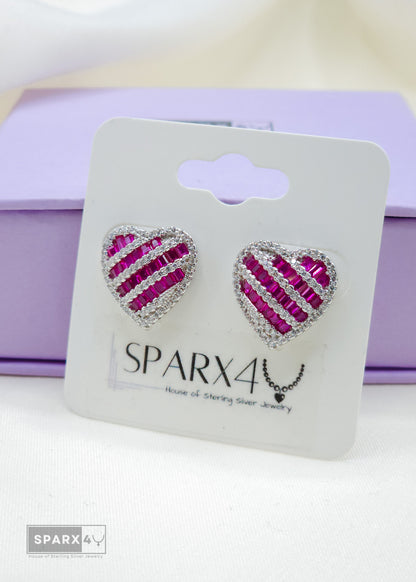 DIAMOND HEART STUD EARRINGS