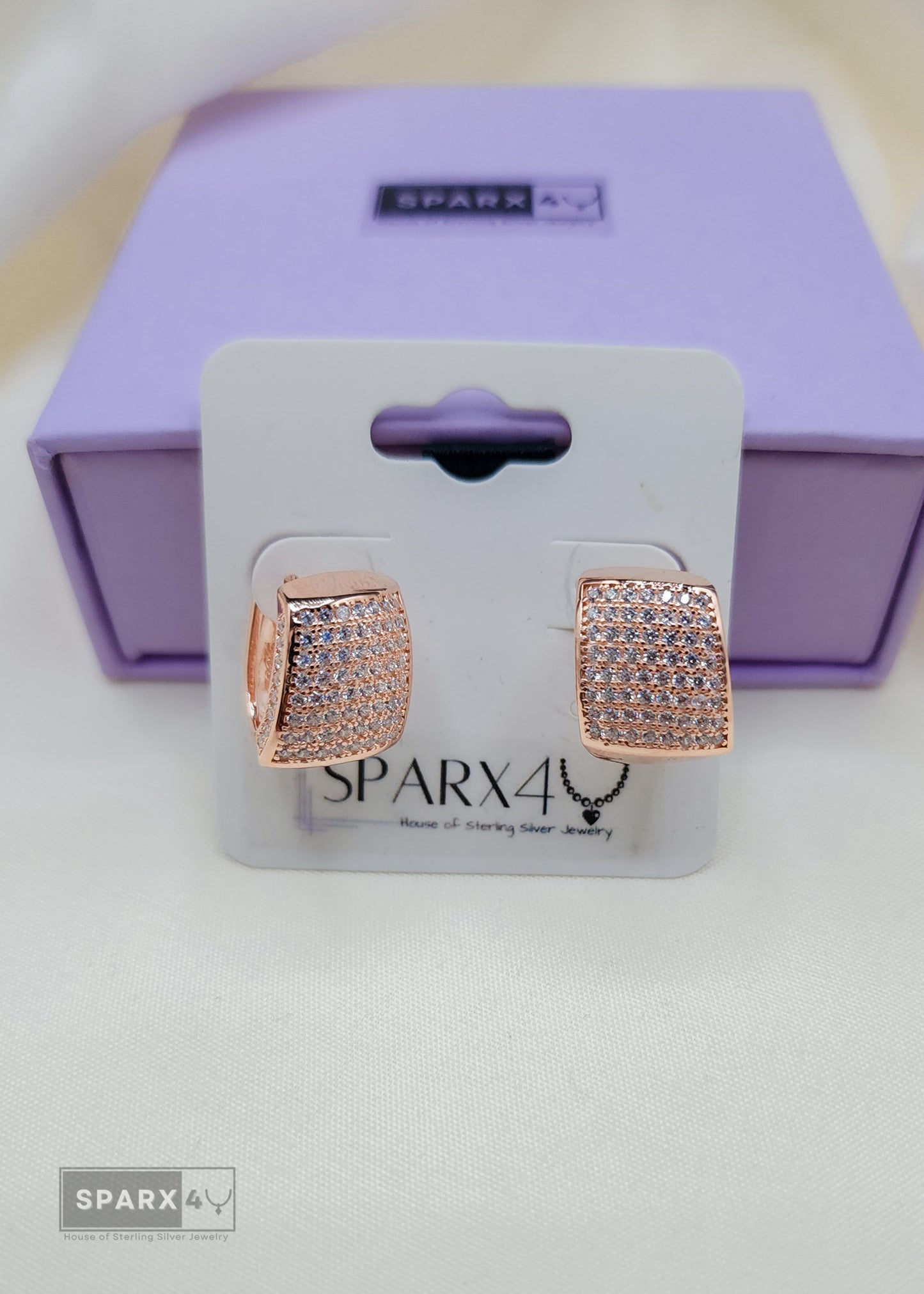 ROSE GOLD PAVE HOOP EARRINGS