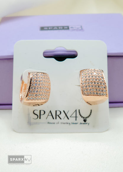 ROSE GOLD PAVE HOOP EARRINGS