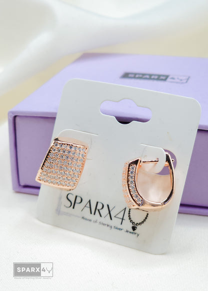 ROSE GOLD PAVE HOOP EARRINGS