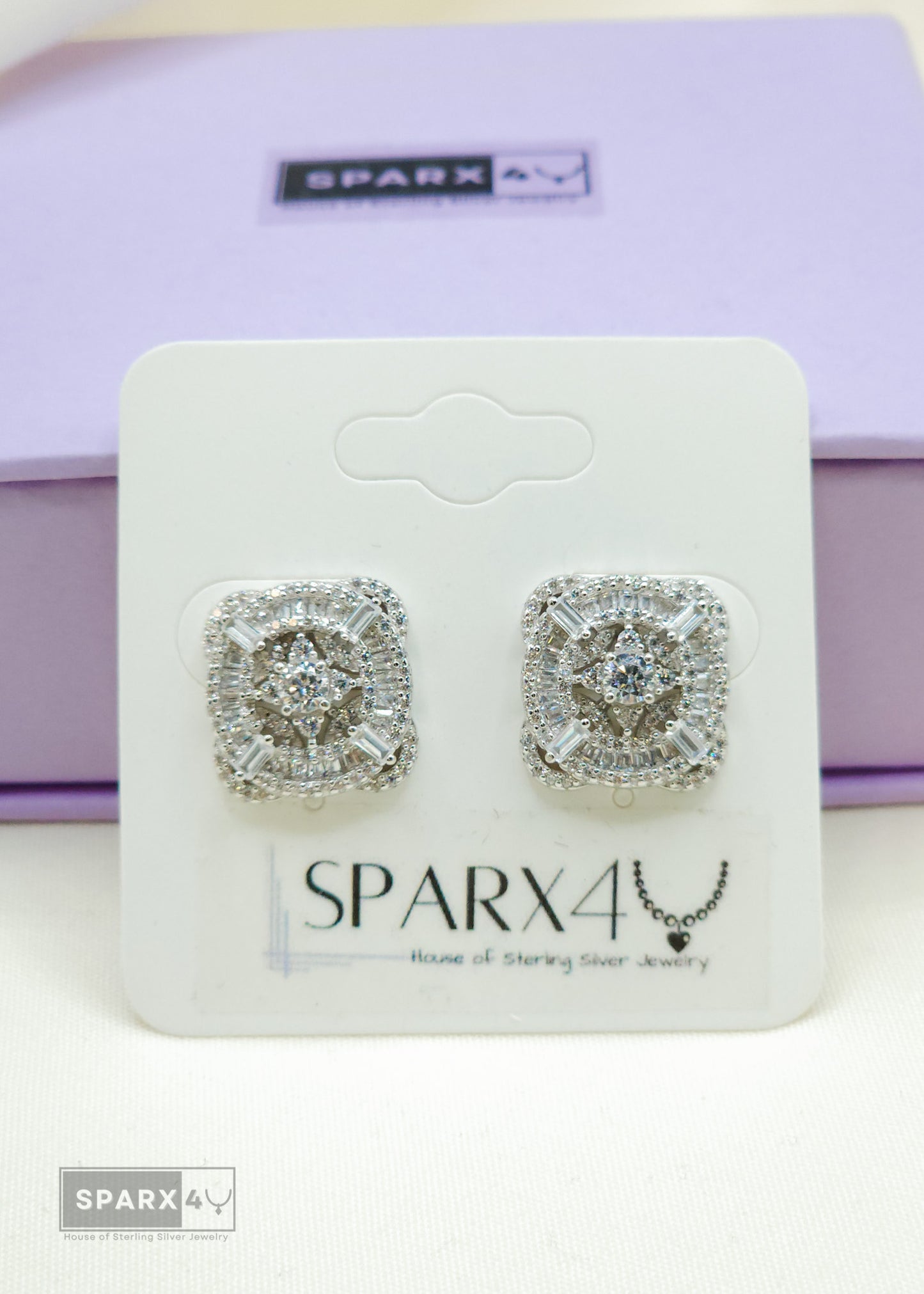 SILVER COMPASS STUD EARRINGS