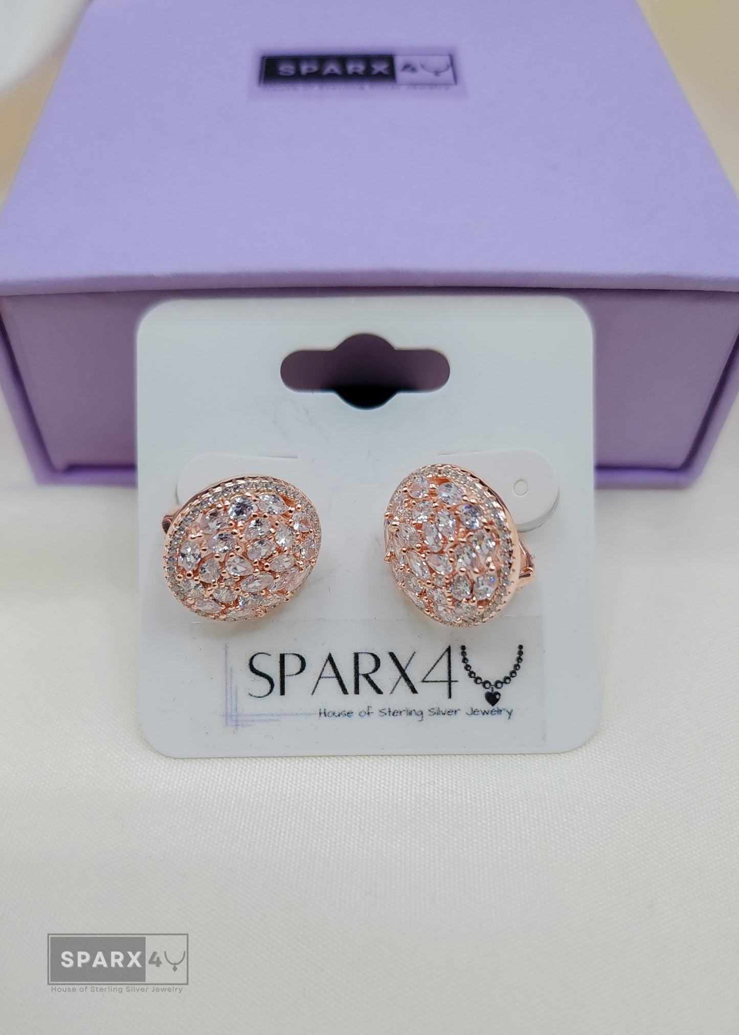 CZ CRYSTAL BUTTON HOOP EARRINGS