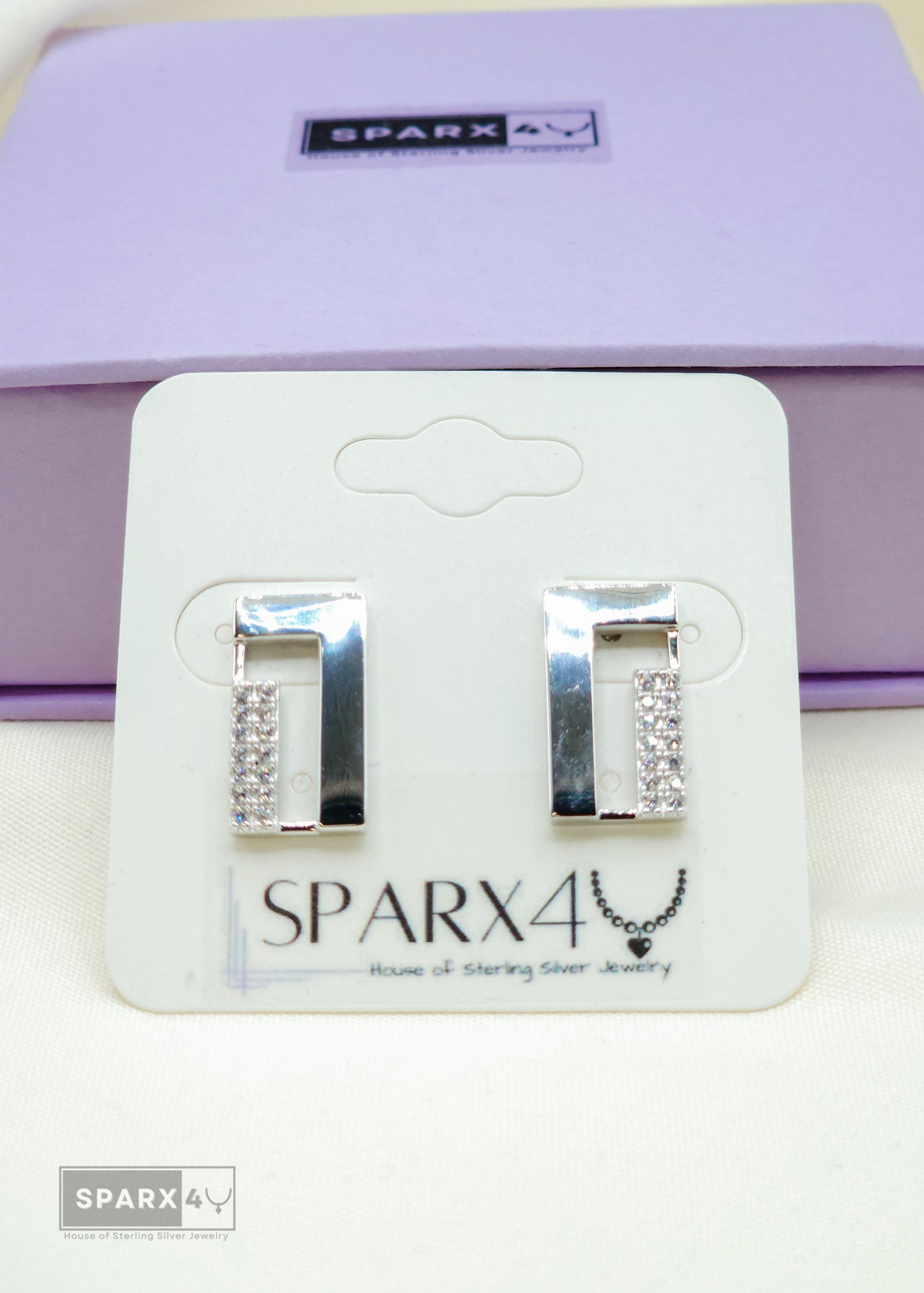 SILVER TRENDY STUD EARRINGS