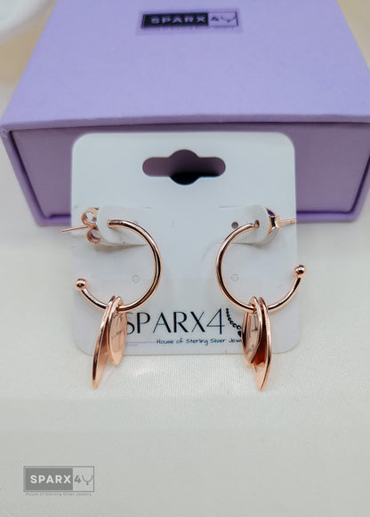 ROSE-GOLD PETAL HOOP EARRINGS