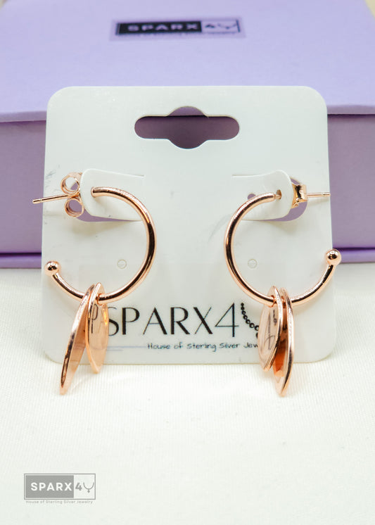 ROSE-GOLD PETAL HOOP EARRINGS