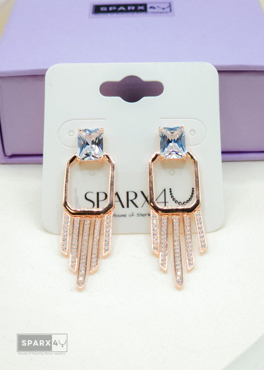 CRYSTAL DRAPE DANGLE EARRINGS