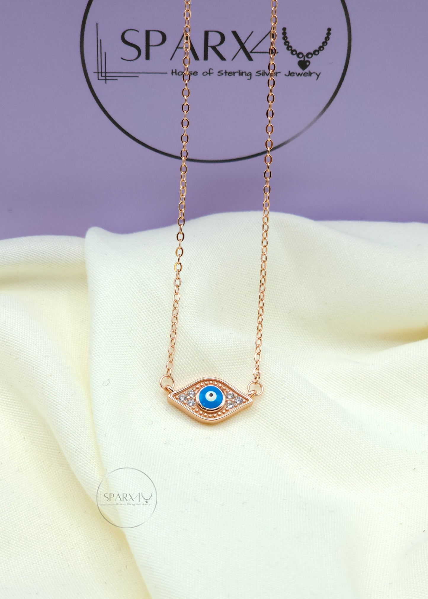 CHIC ROSE EVIL EYE NECKLACE