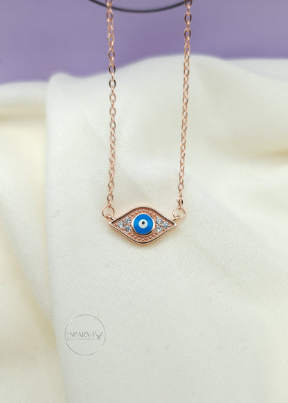 CHIC ROSE EVIL EYE NECKLACE