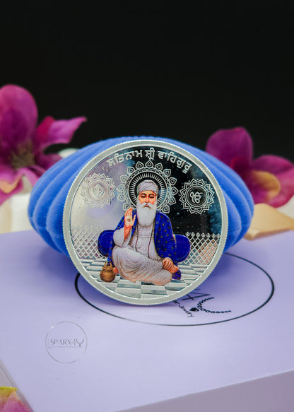 GURU NANAK DEV JI SILVER COIN COLOURED 20GM