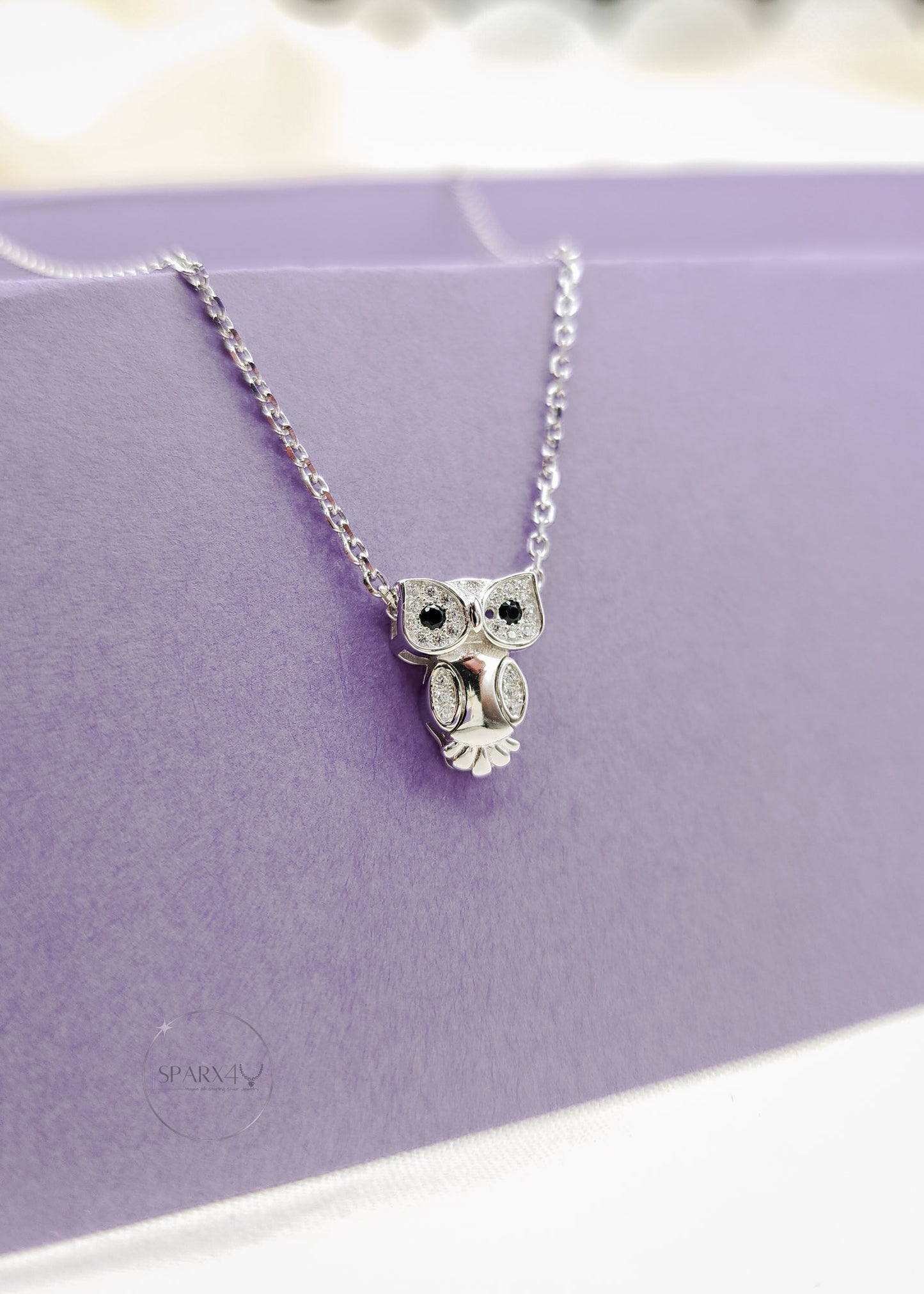 SILVER WISDOM OWL NECKLACE