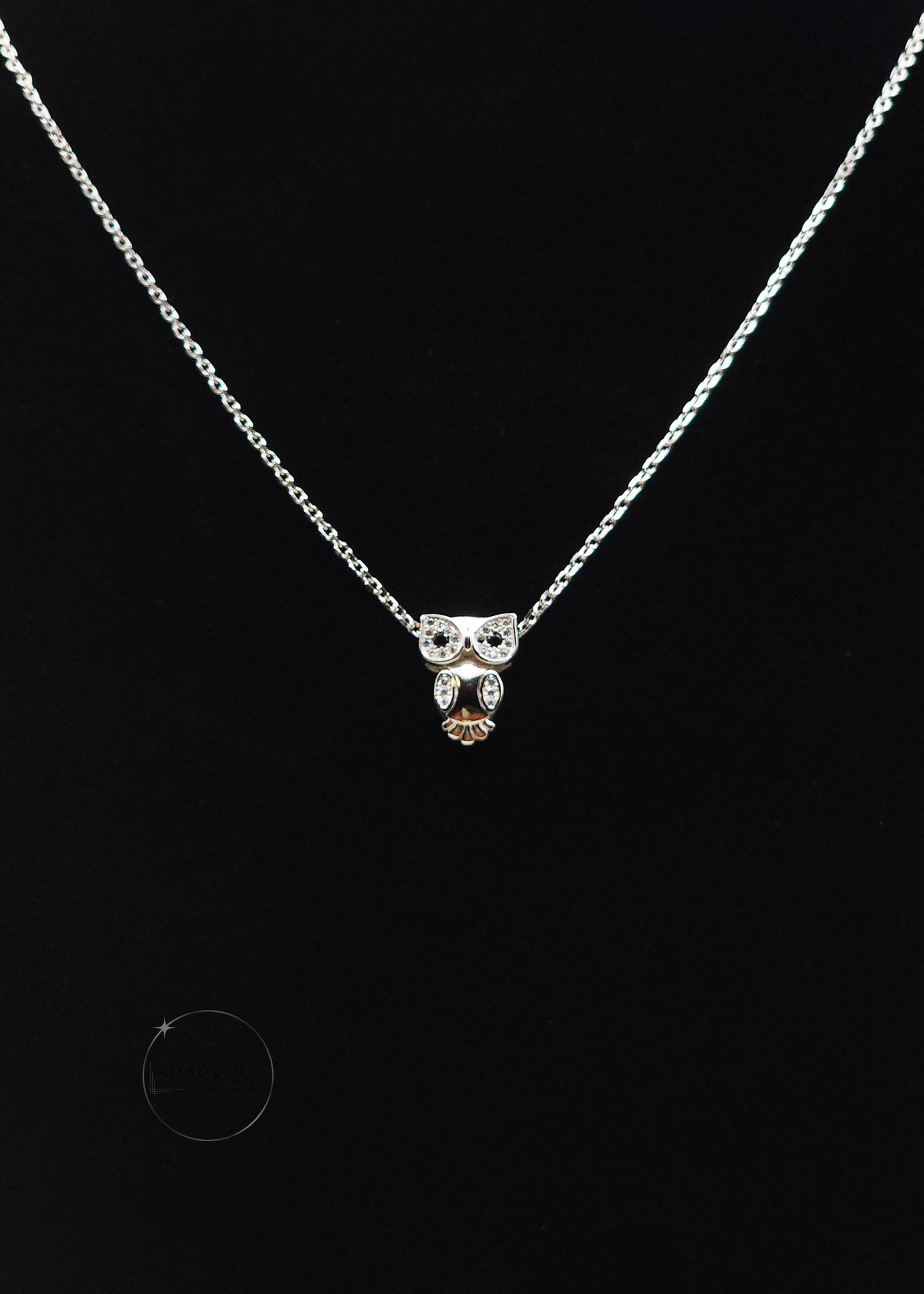 SILVER WISDOM OWL NECKLACE