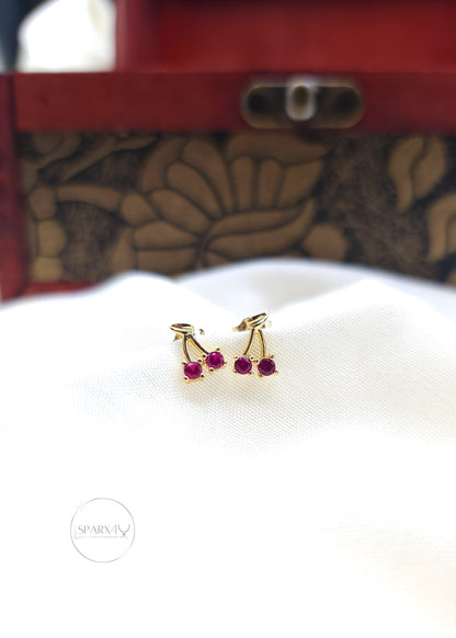 GOLDEN CHERRY STUD EARRING