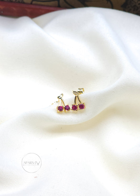 GOLDEN CHERRY STUD EARRING