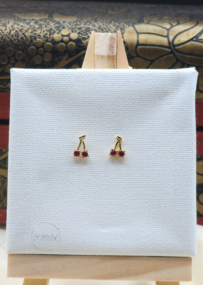 GOLDEN CHERRY STUD EARRING