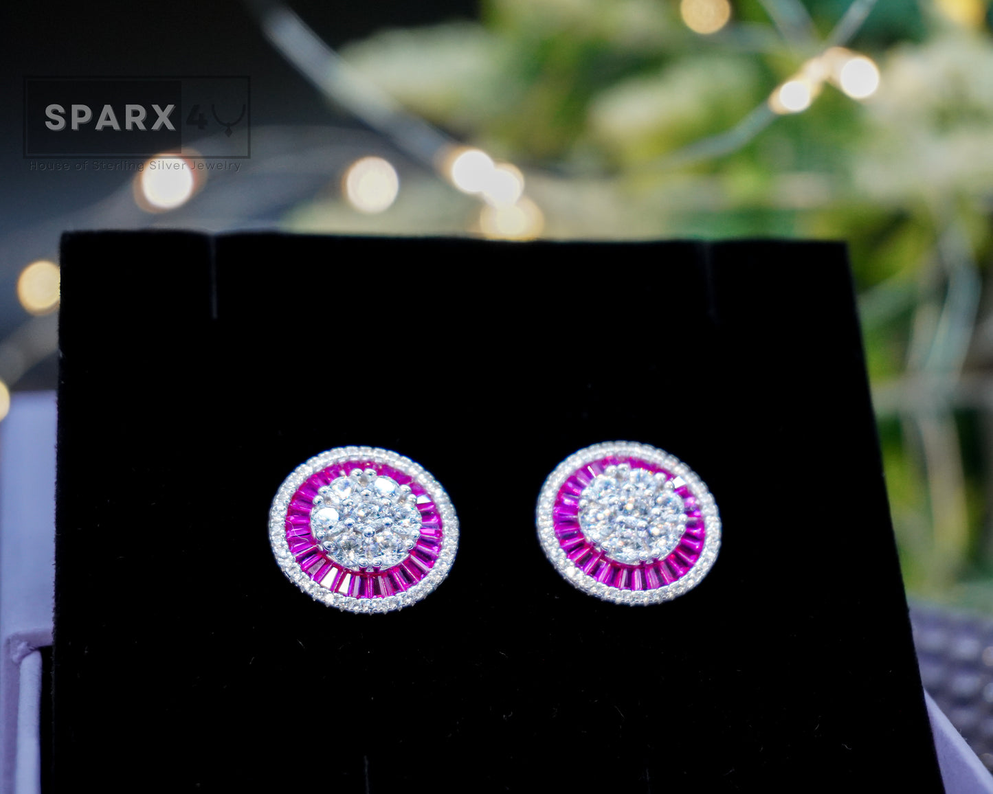 RUBY ROUND STUD EARRINGS