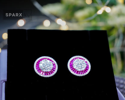 RUBY ROUND STUD EARRINGS