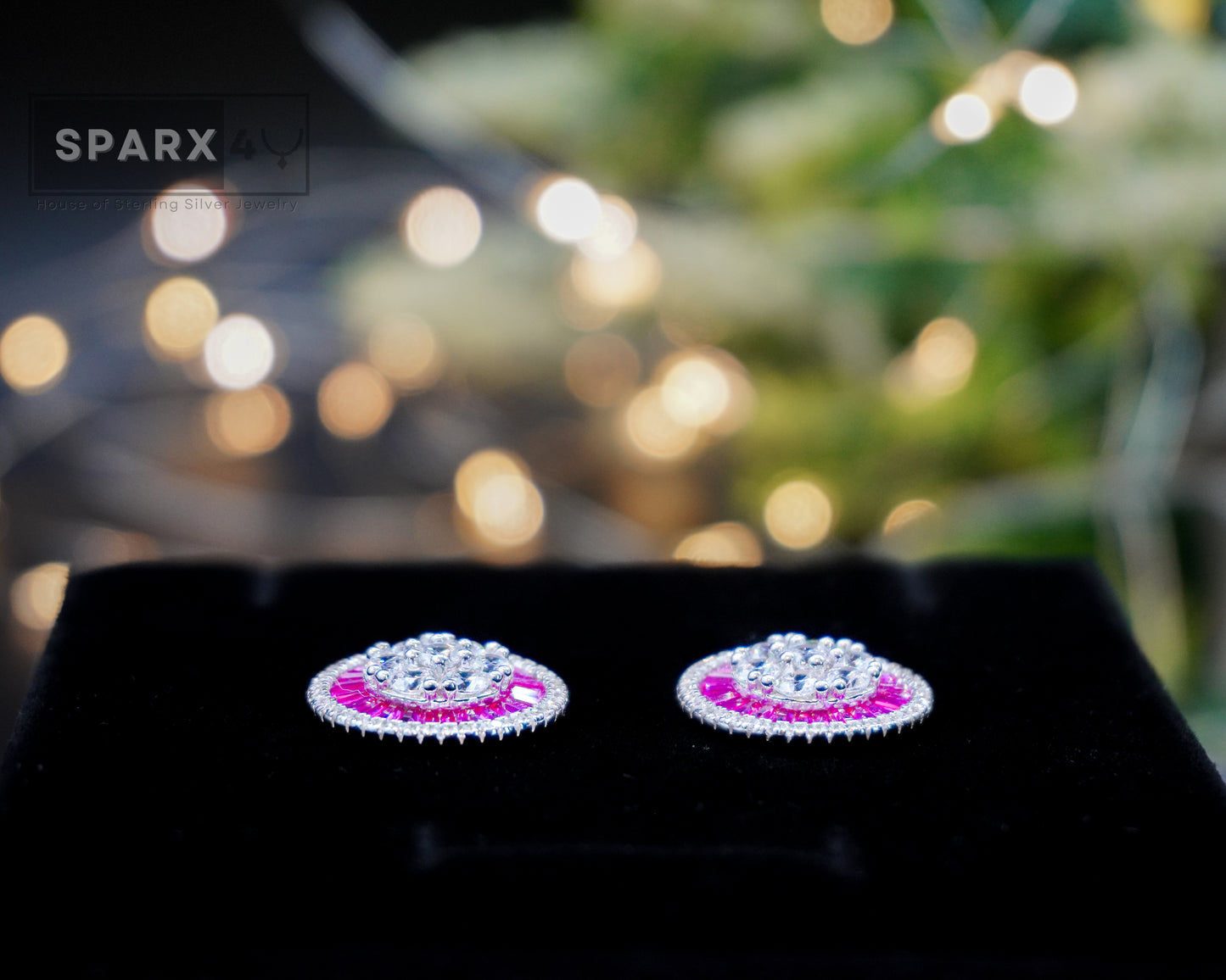 RUBY ROUND STUD EARRINGS