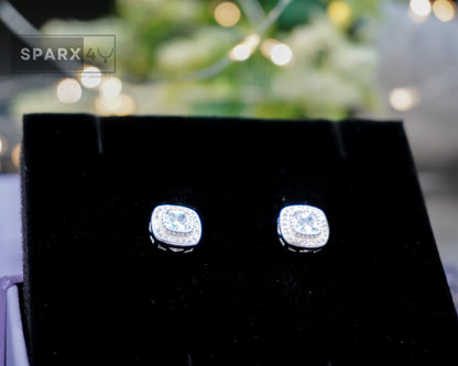 CUSHION CUT STUD EARRINGS