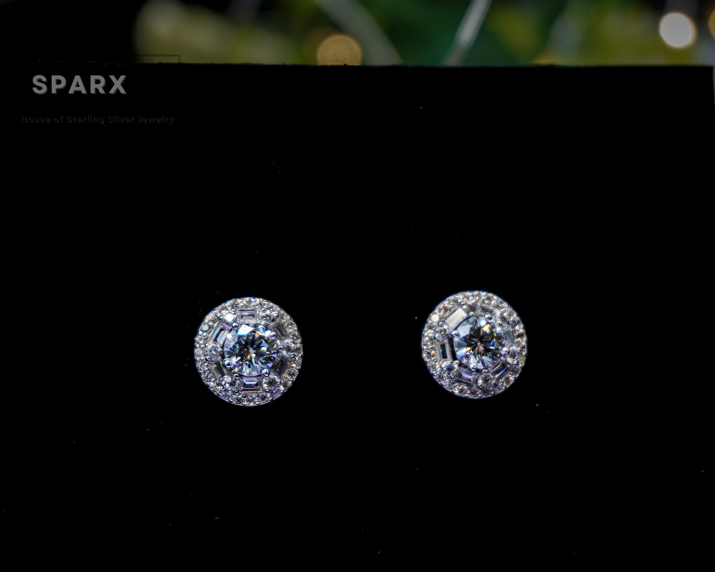 ROUND HALO STUD EARRINGS