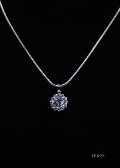 CZ HALO PENDANT SET