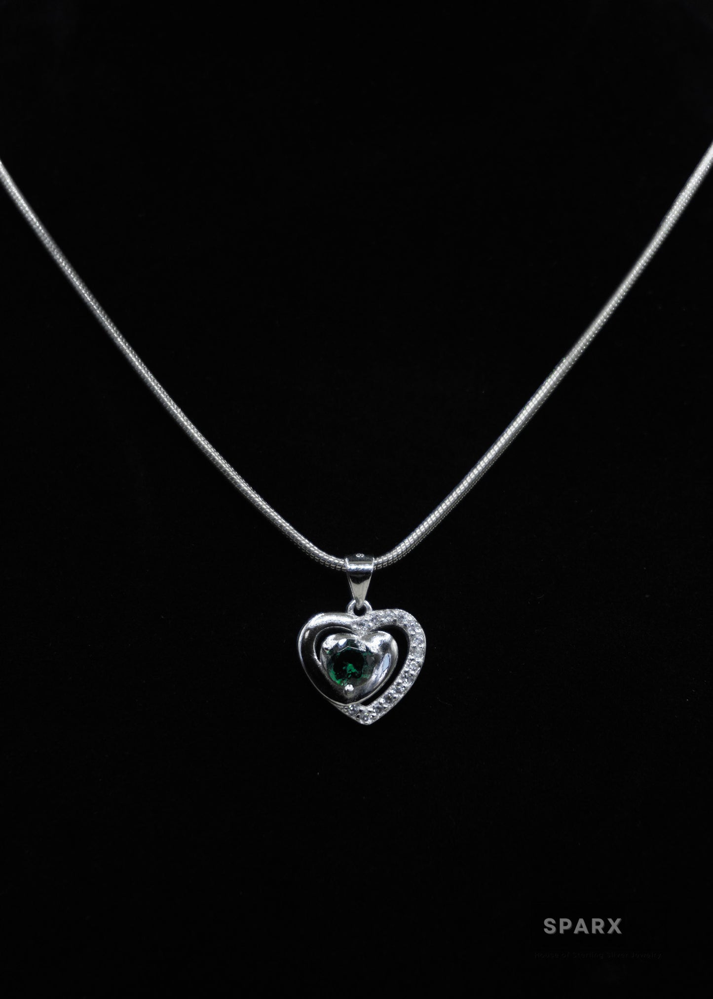 EMARALD HEART PENDANT SET