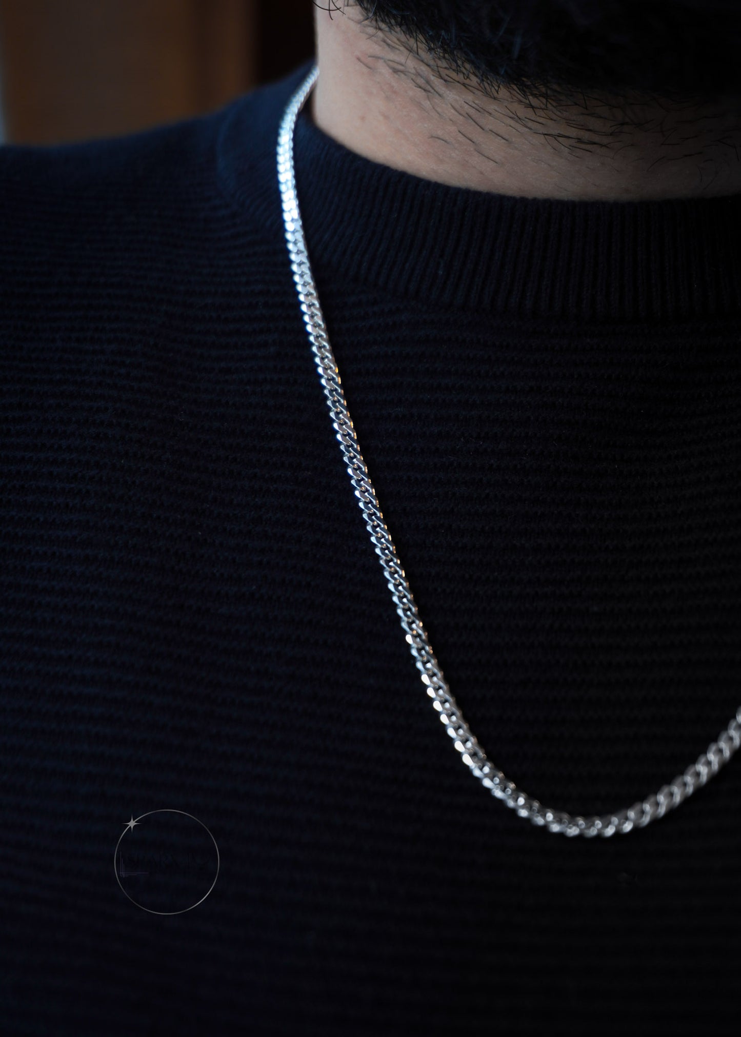 STERLING SILVER CURB CHAIN 6mm