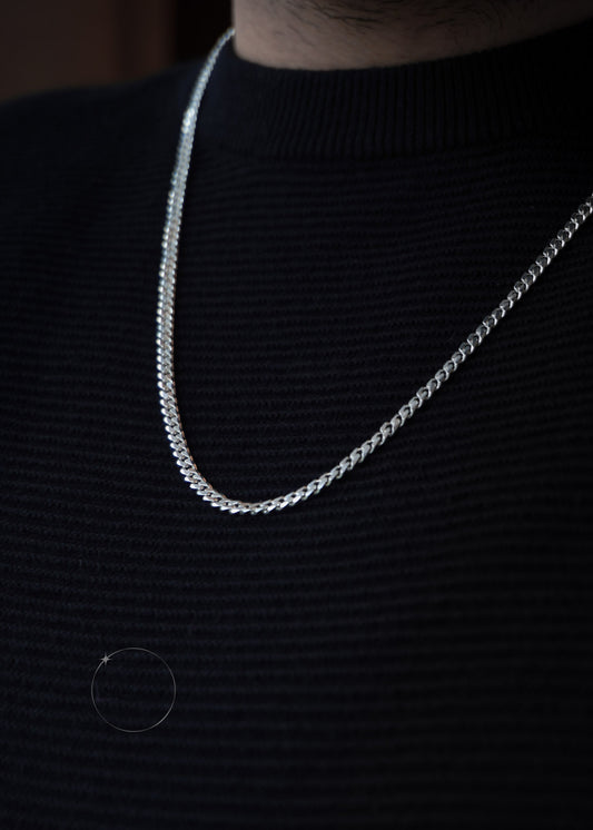 STERLING SILVER CUBAN CHAIN 3mm