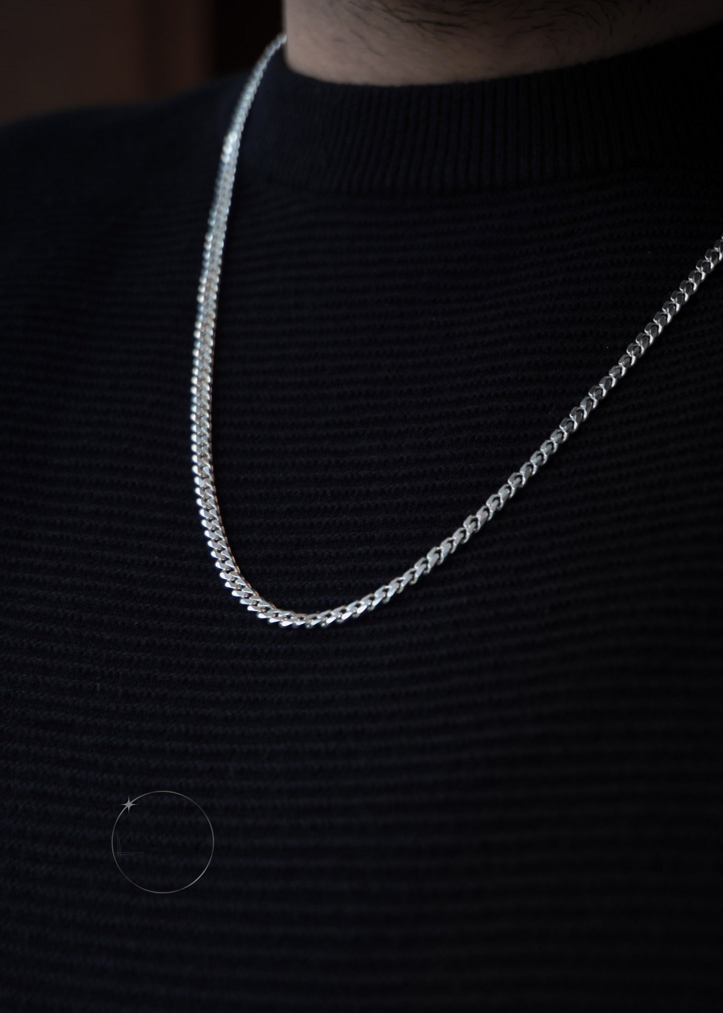 STERLING SILVER CURB CHAIN 6mm