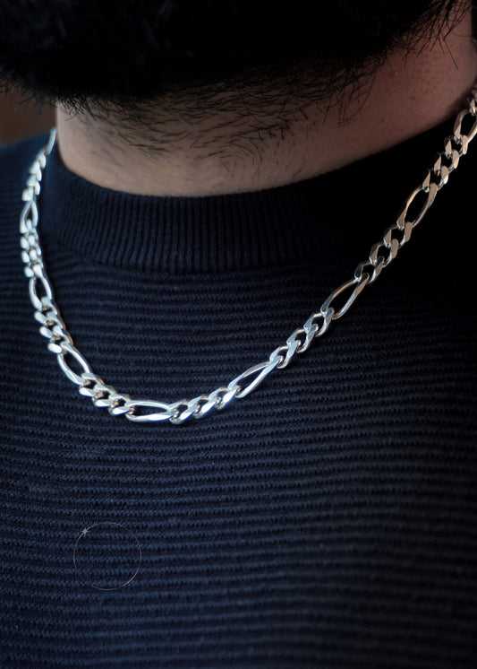 STERLING SILVER FIGARO CHAIN 6mm