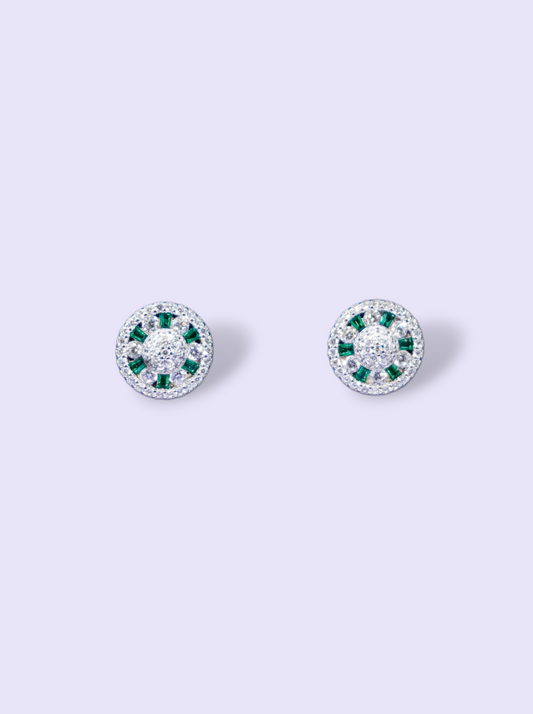 EMERALD GREEN ROUND STUD