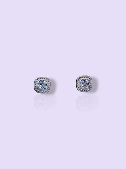 CUSHION CUT STUD EARRINGS