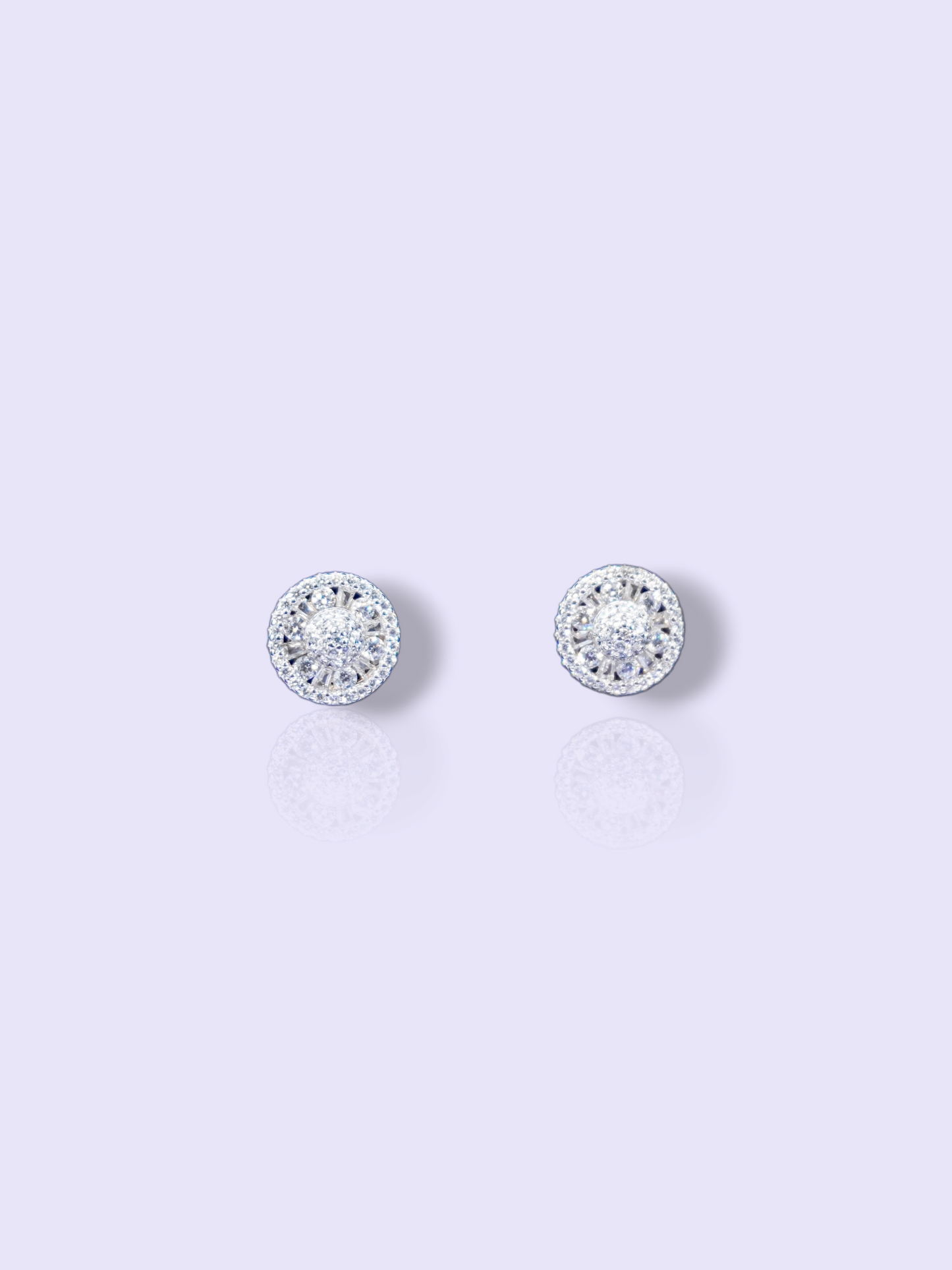 EMERALD ZIRCON ROUND STUDS