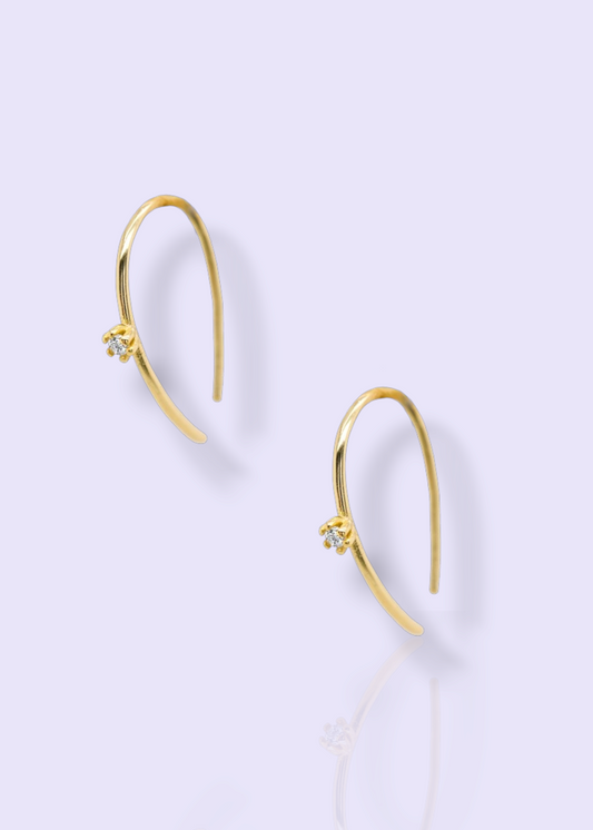 CZ STUDDED GOLD HOOPS